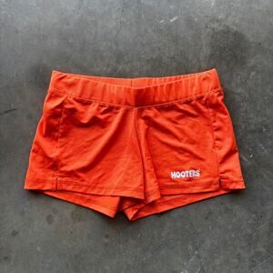 Hooters Uniform Costume Booty Short Women's Small Orange Stretch Ripple Junction